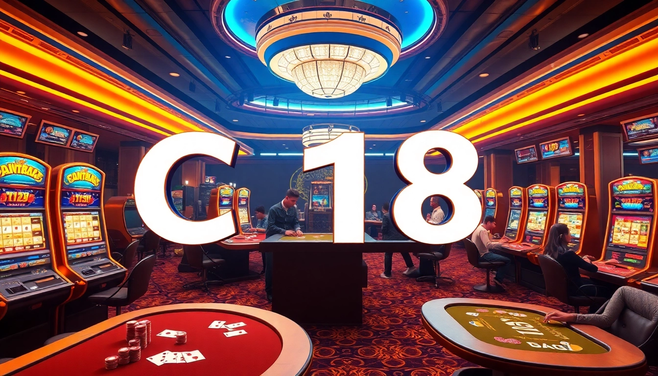 C168 online casino showcasing high-stakes gameplay with vibrant slot machines and digital interfaces.