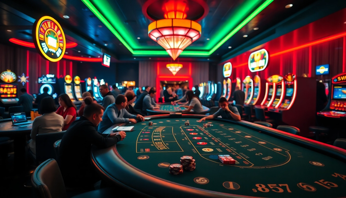 Profitez de l'ambiance du casino en ligne 2026 avec des jeux de table animés et des lumières vives.