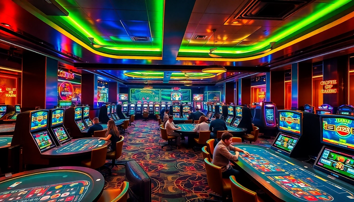 Jouer sur un nouveau casino en ligne avec des lumières vives et des jeux excitants.