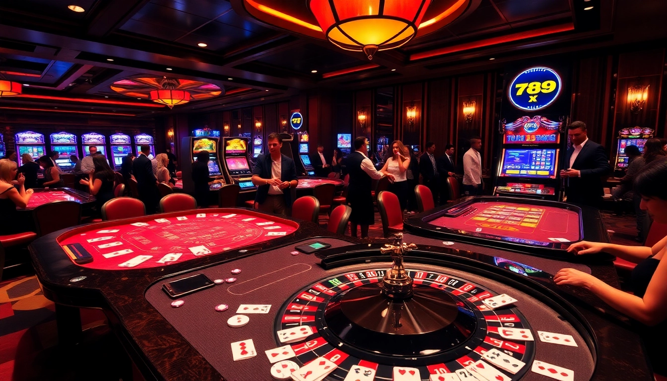Experience the excitement of the 789 club with vibrant casino games and elegant gaming tables.