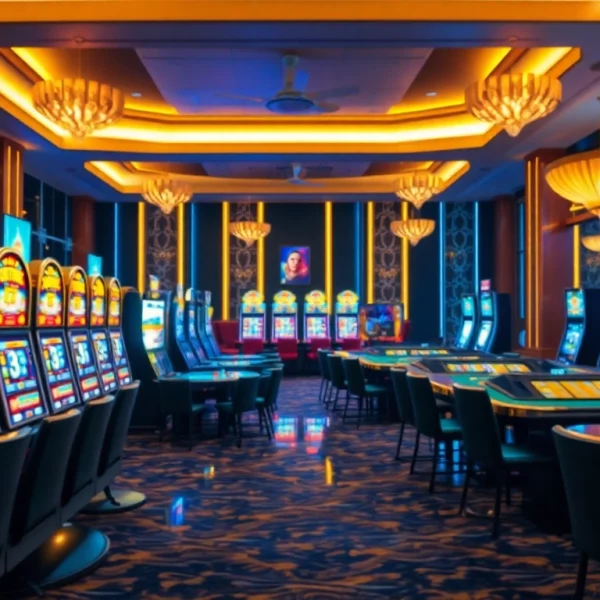 Visually stunning casino en ligne fiable atmosphere with bright slot machines attracting players.