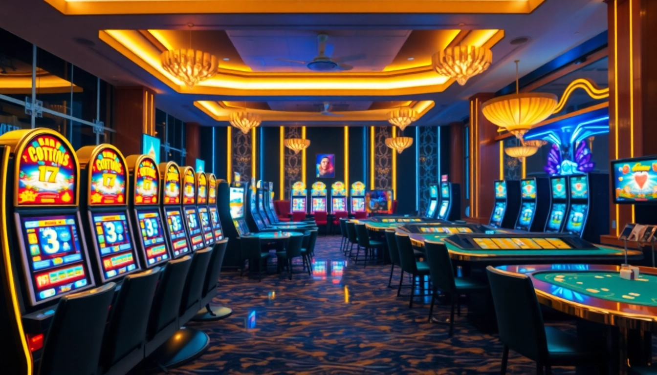 Visually stunning casino en ligne fiable atmosphere with bright slot machines attracting players.