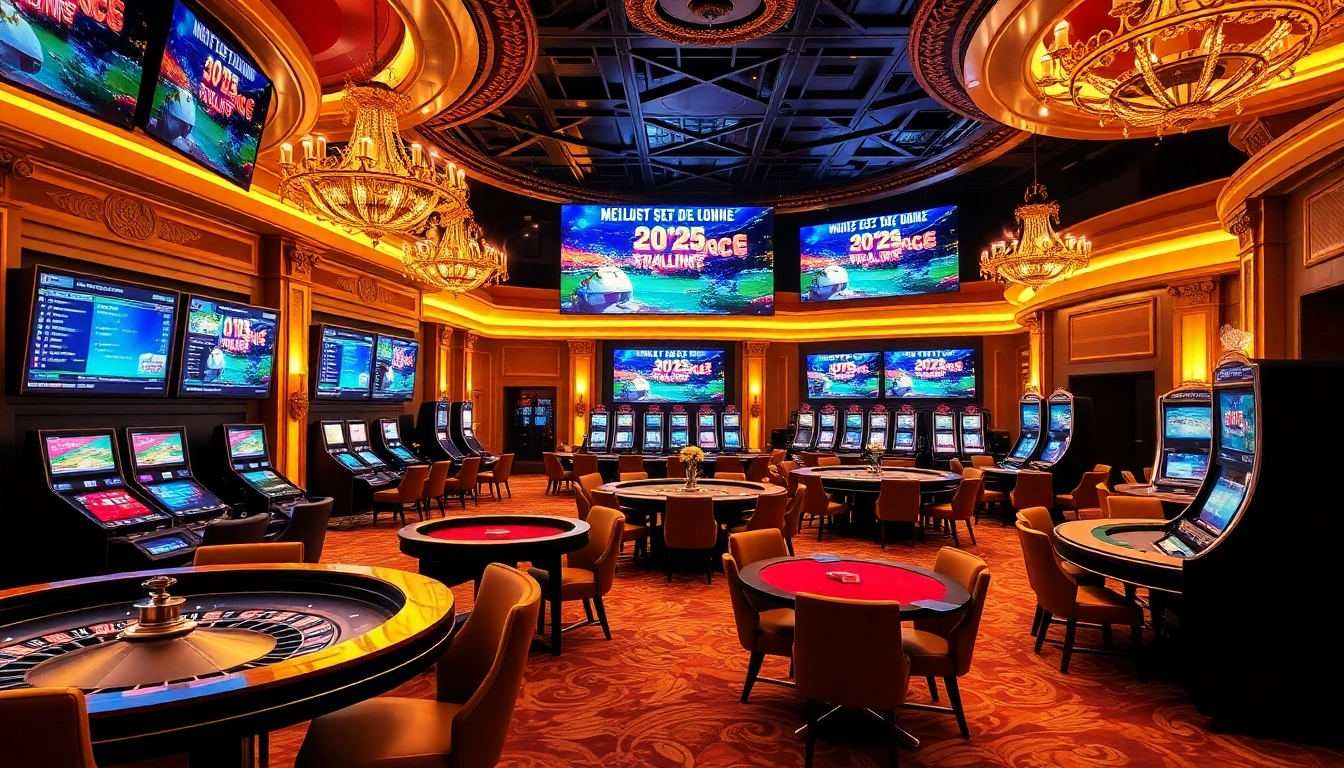 meilleurs sites de paris sportifs 2026 featured in a luxurious casino sportsbook layout filled with betting screens