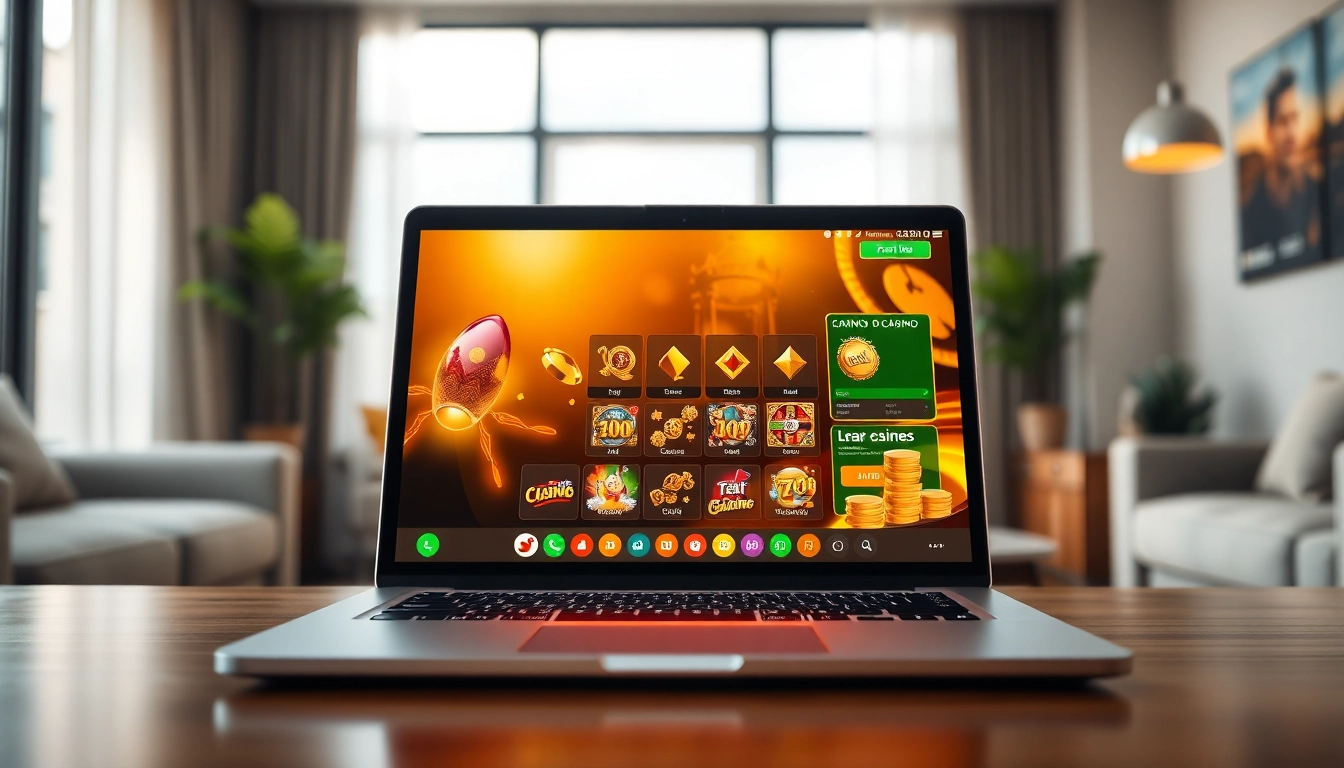 Découvrez un casino en ligne fiable avec une interface de jeu moderne sur un ordinateur portable.