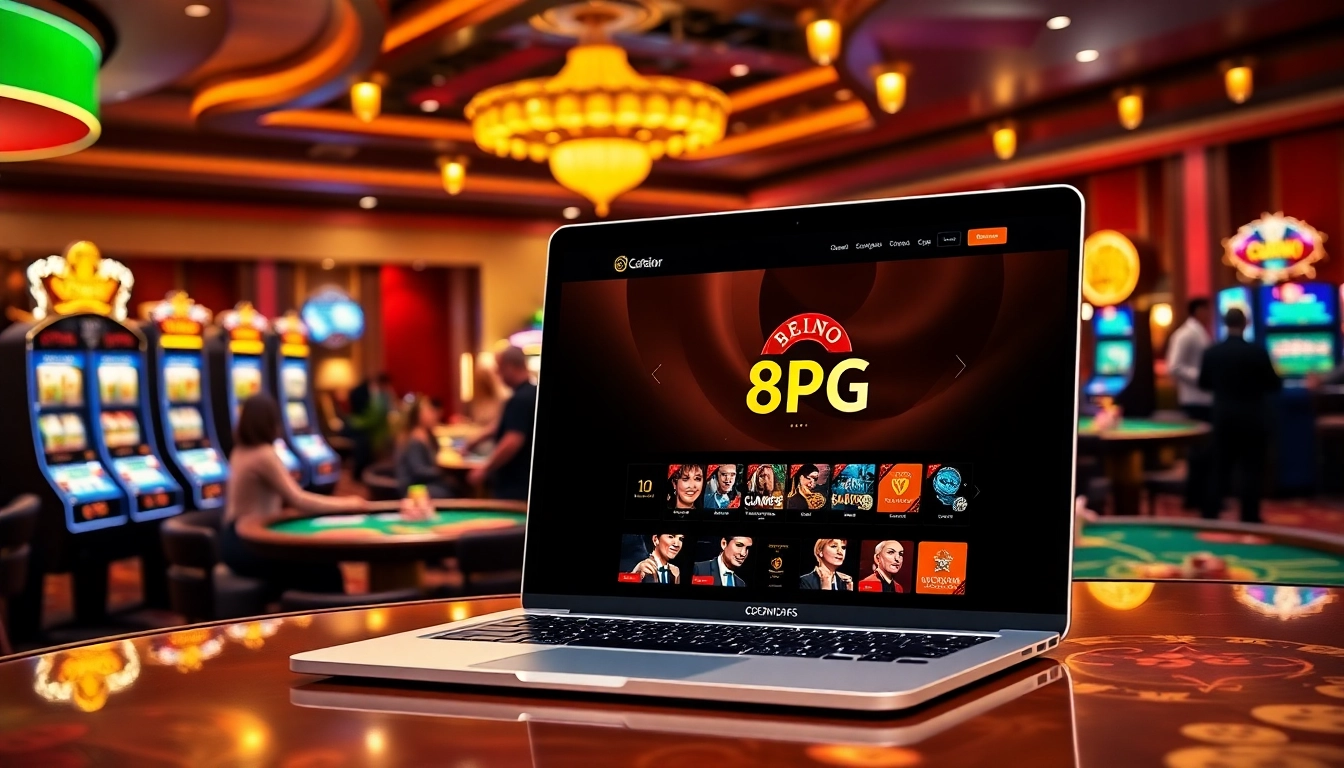 Jugadores de 8PG disfrutando de una experiencia de casino vibrante con juegos emocionantes y oportunidades de apuesta.