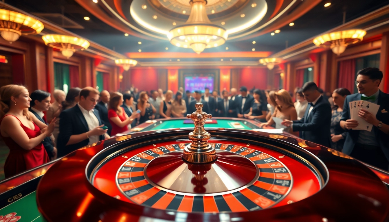 Experience the thrill of meilleur casino roulette live with players engaged at a stylish roulette table.
