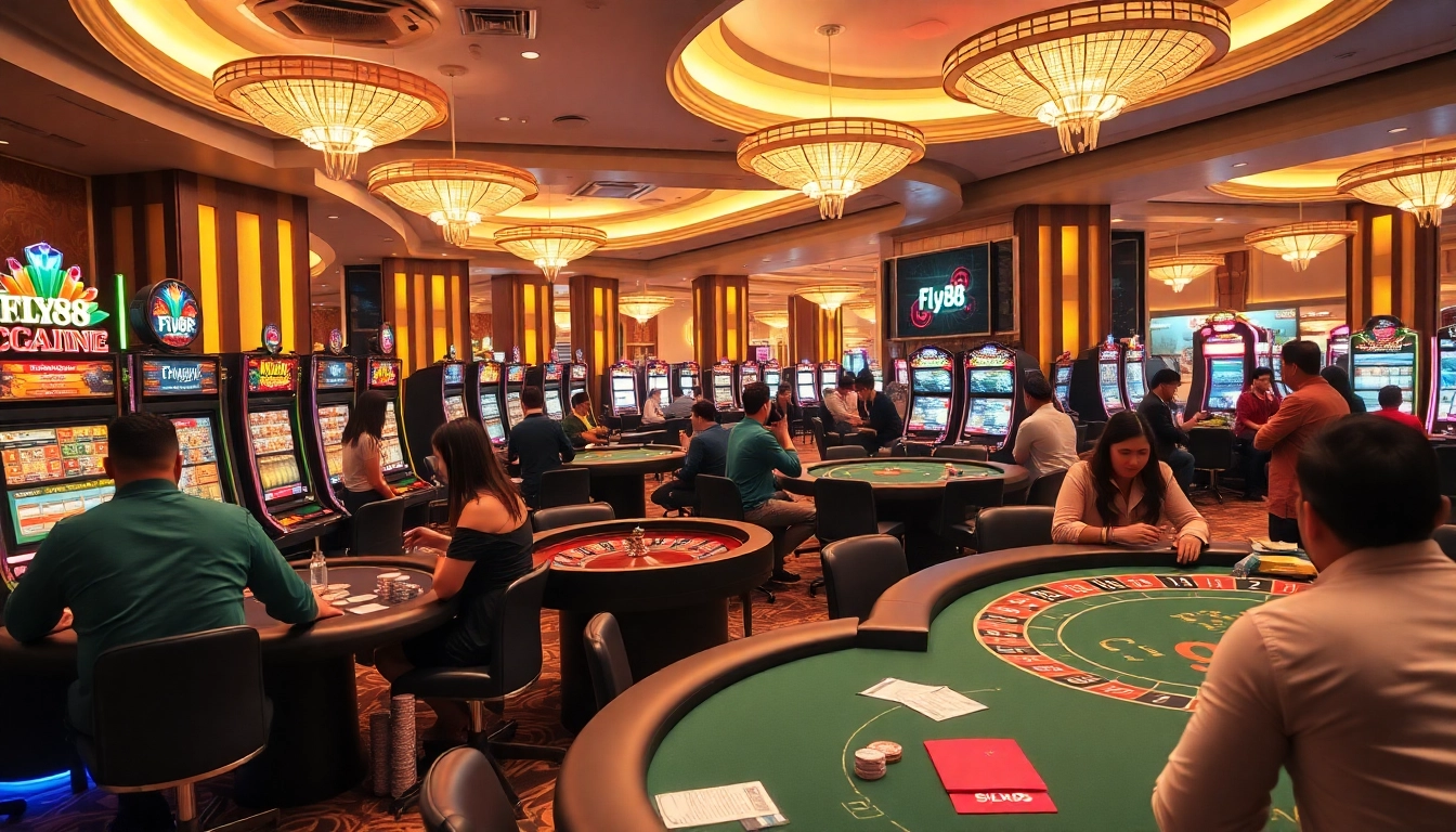 Experience high-stakes excitement with Fly88 in a vibrant casino filled with thrilling gaming action.