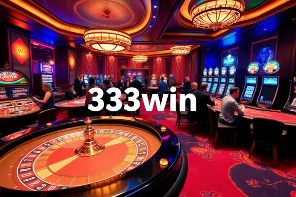 Players strategizing at a vibrant 33win casino table with cards and chips.